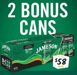 Cellarbrations Jameson irish whiskey dry & lime offer