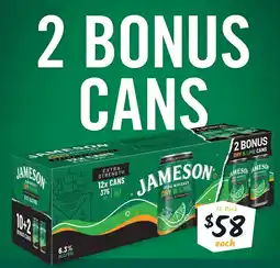 Cellarbrations Jameson irish whiskey dry & lime offer
