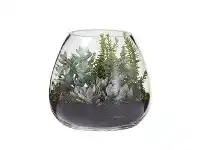 LivingStyles Artificial Succulent Garden in Garden Glass Vase offer