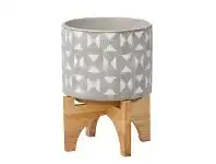 LivingStyles Hudson Ceramic Pot on Stand, Small offer