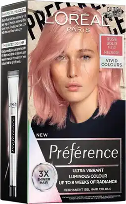 Priceline L'Oréal Paris Preference Vivids Permanent Hair Colour 9.213 Rose Gold offer