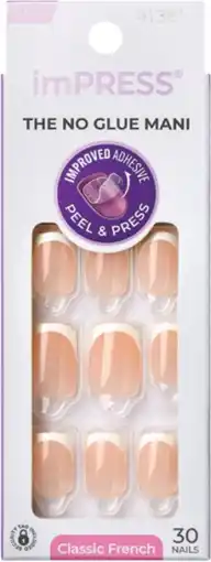 Priceline Kiss Impress Press On Nails Classic French Nails Model offer