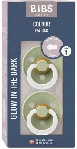 Priceline Bibs Colour Pacifier Glow In The Dark Sage Size 1 offer