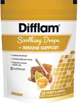 Priceline Difflam Soothing Drops + Immune Support Honey & Lemon Flavour offer