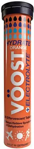 Priceline Vöost Hydrate Orange + Electrolyte 20 Effervescent Tablets offer