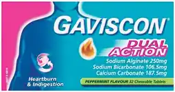 Priceline Gaviscon Peppermint Dual Action Chewable Tablets 32 Tablets offer