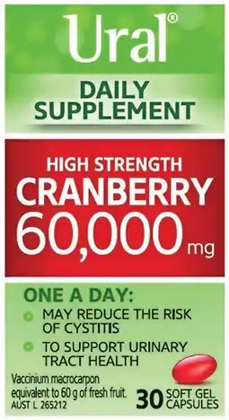 Priceline Ural High Strength Cranberry 30 Capsules offer