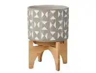 LivingStyles Hudson Ceramic Pot on Stand, Large offer
