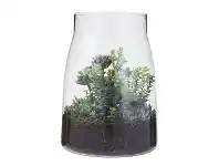LivingStyles Artificial Crassula Succulent Garden in Stella Glass Vase offer
