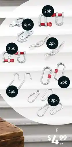ALDI Assorted Hooks Shackles or Anchor Points offer