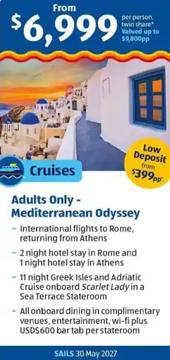 ALDI Adults Only Mediterranean Odyssey offer