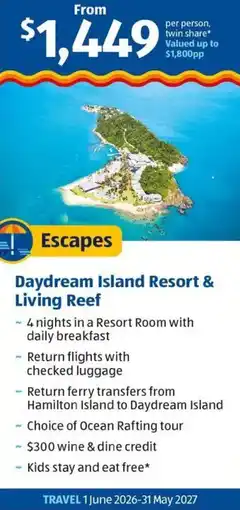 ALDI Daydream Island Resort & Living Reef offer
