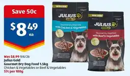 ALDI Julius Gold Gourmet Dry Dog Food offer