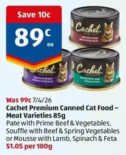 ALDI Cachet Premium Canned Cat Food Meat Varieties offer