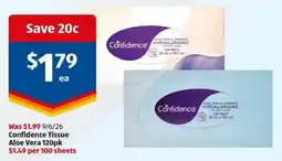 ALDI Confidence Tissue Aloe Vera offer