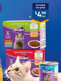 ALDI Silvesters Cat Food Pouches offer