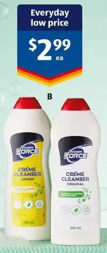 ALDI Power Force Creme Cleanser offer