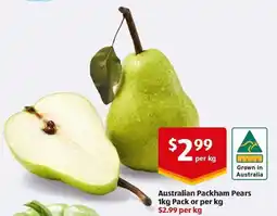 ALDI Australian Packham Pears Pack offer