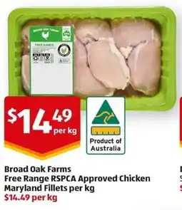 ALDI Broad oak farms free range rspca approved chicken maryland fillets offer
