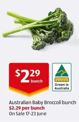 ALDI Australian Baby Broccoli bunch offer