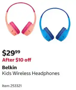 Costco Belkin Kids Wireless Headphones offer