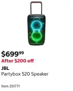 Costco Jbl partybox 520 speaker offer