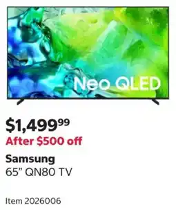 Costco Samsung 65 qn80 tv offer