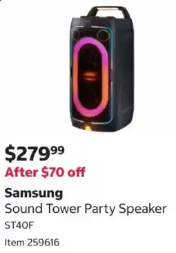 Costco Samsung sound tower party speaker st40f offer