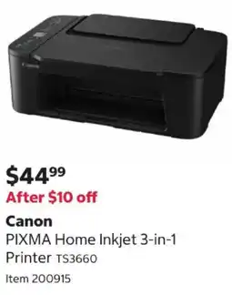 Costco Canon pixma home inkjet 3 in 1 printer ts3660 offer