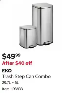 Costco Eko trash step can combo offer