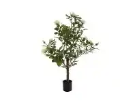 LivingStyles Artificial Rose Bush Tree, White Flower, 100cm offer