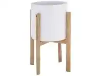 LivingStyles Herringbone Ceramic Pot on Stand, Large offer