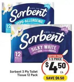 IGA Sorbent 3 Ply Toilet Tissue offer
