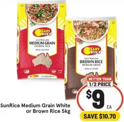 IGA SunRice Medium Grain White or Brown Rice offer