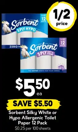 Drakes Sorbent Silky White or Hypo Allergenic Toilet Paper offer