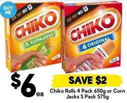 Drakes Chiko Rolls 4 Pack or Corn Jacks offer