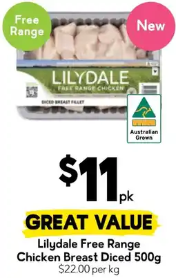 Drakes Lilydale Free Range Chicken Breast Diced offer