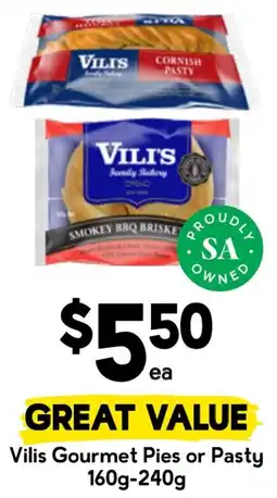 Drakes Vilis Gourmet Pies or Pasty offer
