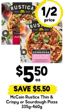 Drakes McCain Rustica Thin & Crispy or Sourdough Pizza offer