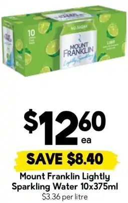 Drakes Mount Franklin Lightly Sparkling Water offer