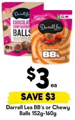 Drakes Darrell Lea BB's or Chewy Balls offer