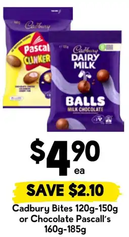 Drakes Cadbury Bites or Chocolate Pascall's offer