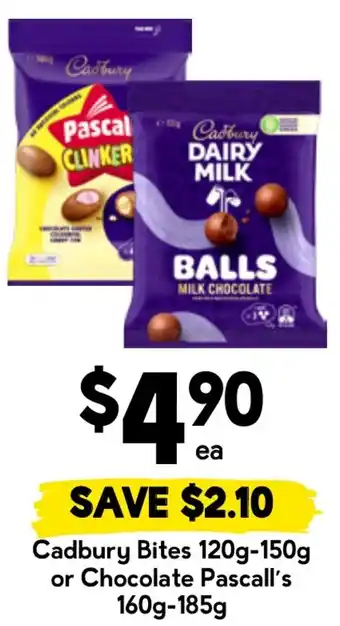 Drakes Cadbury Bites or Chocolate Pascall's offer
