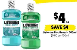 Drakes Listerine Mouthwash offer