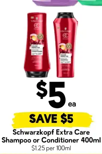 Drakes Schwarzkopf Extra Care Shampoo or Conditioner offer