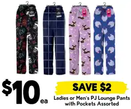 Drakes Ladies or Men's PJ Lounge Pants with Pockets offer