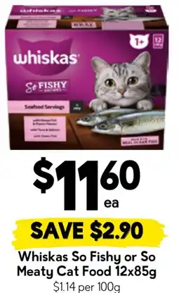 Drakes Whiskas So Fishy or So Meaty Cat Food offer