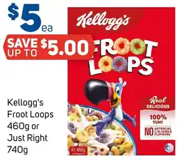 Foodland Kellogg's Froot Loops or Just Right offer