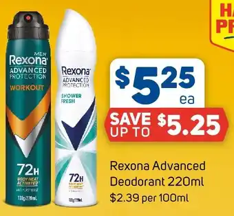 Foodland Rexona Advanced Deodorant offer