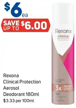 Foodland Rexona Clinical Protection Aerosol Deodorant offer